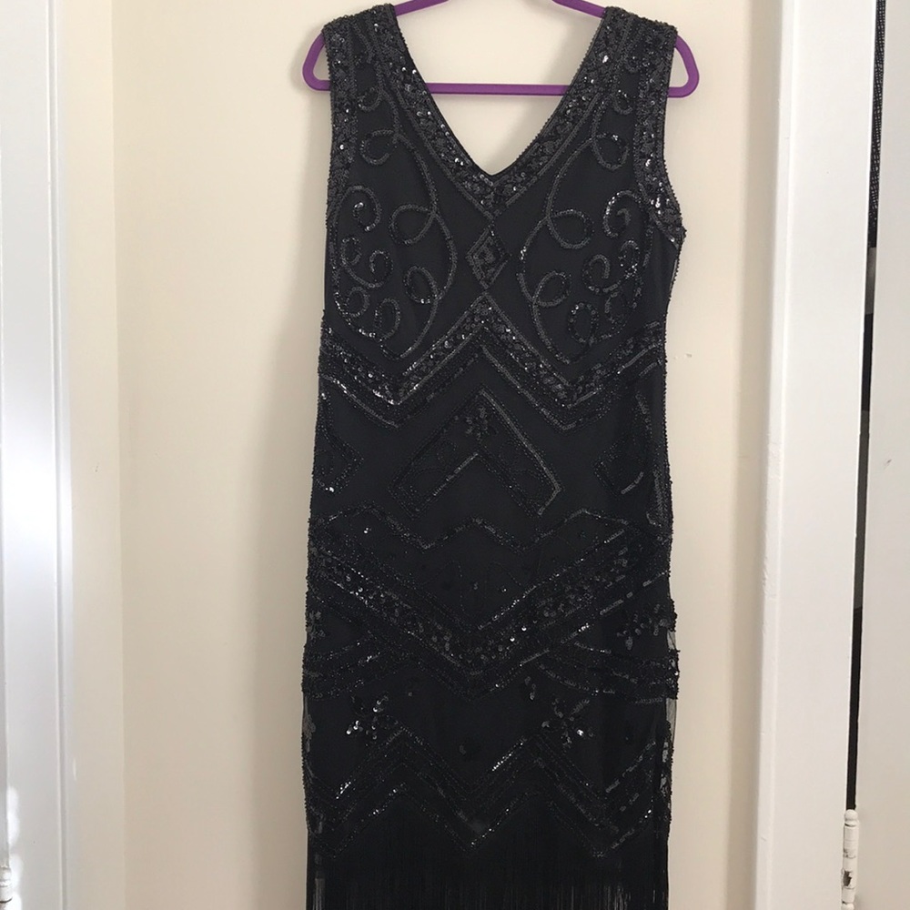 Black Flapper Dress Size XL